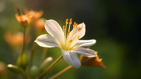 Wishbone Flower beautifully bloomed with natural background. Created by Generative AI.の素材