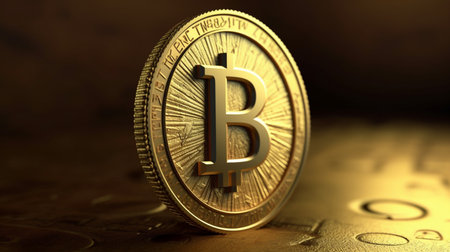 A gold coin with the letter B on it. Created by Generative AI Toolsの素材