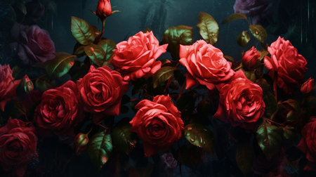 A frame with roses on it. Created by Generative AI Toolsの素材