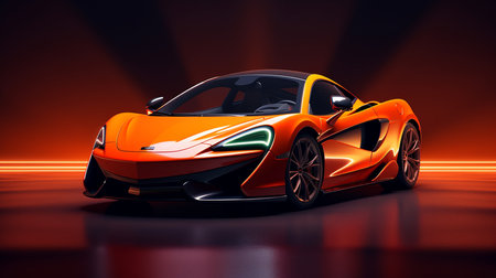A orange car with gorgeous looking. Created by Generative AI Toolsの素材