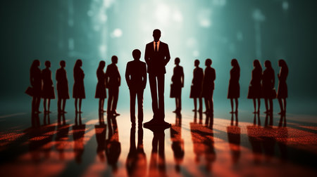 Business people silhouettes. Created by Generative AI Toolsの素材