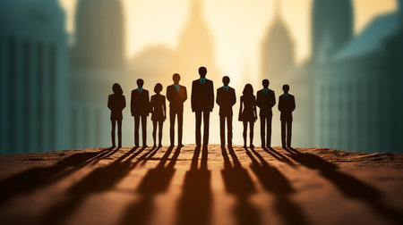 Business people silhouettes. Created by Generative AI Toolsの素材