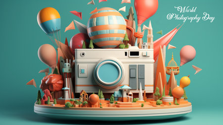 World photography day background. Created by Generative AI Toolsの素材