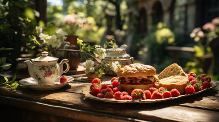 Afternoon Tea in South East England. Created by Generative AI Toolsの素材