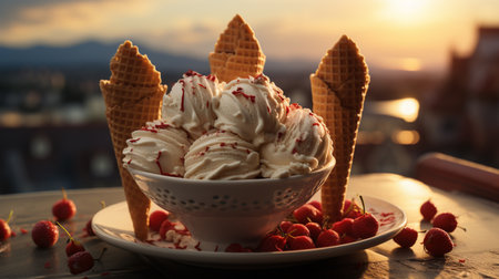 Dondurma Turkish ice cream. Created by Generative AI Toolsの素材