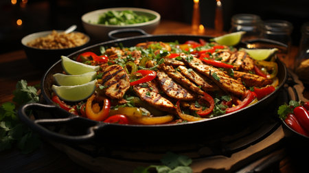 Chicken Fajitas recipe. Created by Generative AI Toolsの素材