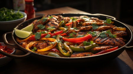 Chicken Fajitas recipe. Created by Generative AI Toolsの素材
