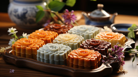 Cantonese Mooncake Recipe. Created by Generative AI Toolsの素材
