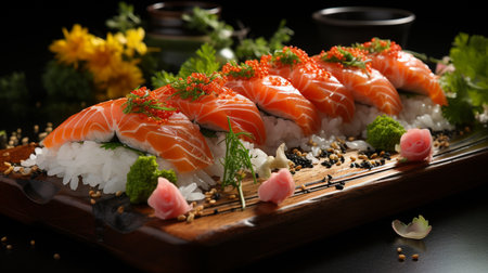 Nigiri sushi recipe. Created by Generative AI Toolsの素材