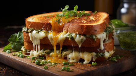 Grilled cheese a classic American sandwich. Created by Generative AI Toolsの素材