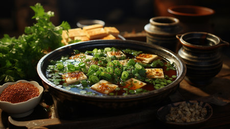 Miso Soup recipe. Created by Generative AI Toolsの素材