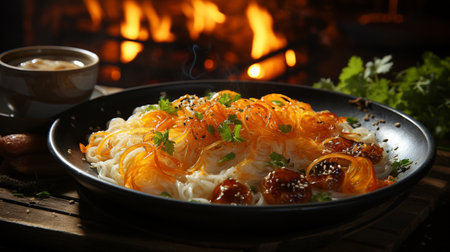 Udon Noodles Recipe. Created by Generative AI Toolsの素材