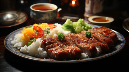 Tonkatsu Japanese fried pork cutlet. Created by Generative AI Toolsの素材