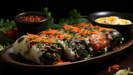 Kimbap recipe. Created by Generative AI Toolsの素材
