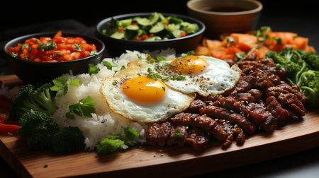 Bibimbap recipe. Created by Generative AI Toolsの素材