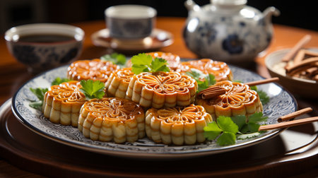 Cantonese Mooncake Recipe. Created by Generative AI Toolsの素材