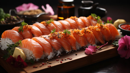 Nigiri sushi recipe. Created by Generative AI Toolsの素材