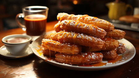 Churros a spanish recipe. Created by Generative AI Toolsの素材