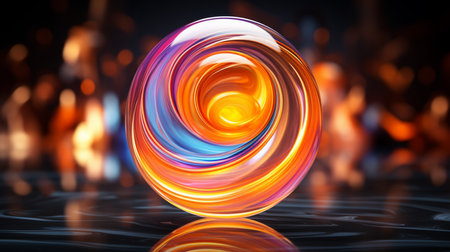 A colorful ball with a large circle in the middle. Created by Generative AI Toolsの素材