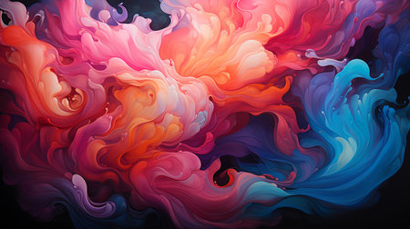 A colorful painting with a red and blue swirls. Created by Generative AI Toolsの素材