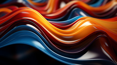 Abstract 3d art with curve shape. Created by Generative AI Toolsの素材