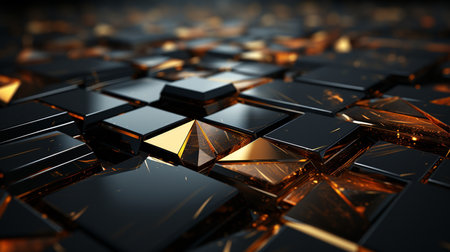 Abstract black and gold luxury background. Created by Generative AI Toolsの素材