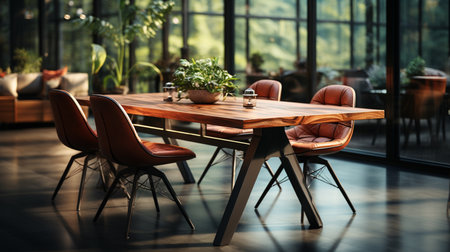 Chair and modern table interior indoor. Generative AIの素材
