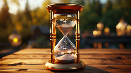 Realistic hourglass, transparent sand clock. Generative AIの素材