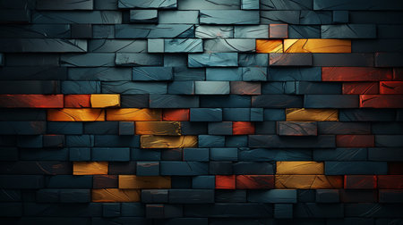 Painted wall with a black background textured paint having strips and patterns in it. Generative AIの素材