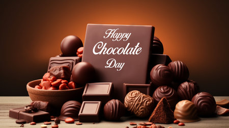 Happy chocolate day celebration background. Generative AIの素材