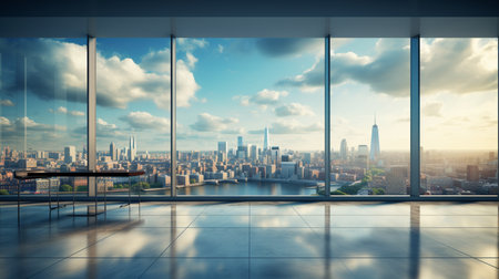 Office cityscape buildings contemporary interior room modern concept. Generative AIの素材
