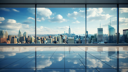 Office cityscape buildings contemporary interior room modern concept. Generative AIの素材