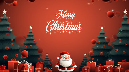 A Christmas day scene with a Santa Claus. Generative AIの素材