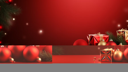 Christmas day background with bubbles and gift boxes. Generative AIの素材