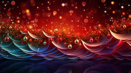 Christmas background with realistic decoration. Generative AIの素材