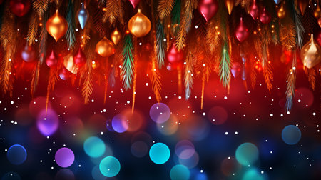 Christmas background with realistic decoration. Generative AIの素材
