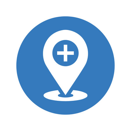 Add location, pin, pointer icon. Rounded vector designのイラスト素材