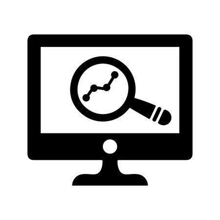 Analysis, data, growth icon. Black vector illustration.のイラスト素材