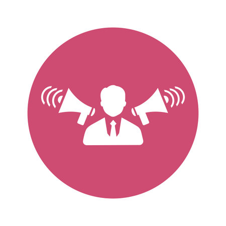 Advertising, business, marketing icon. Rounded vector design.のイラスト素材