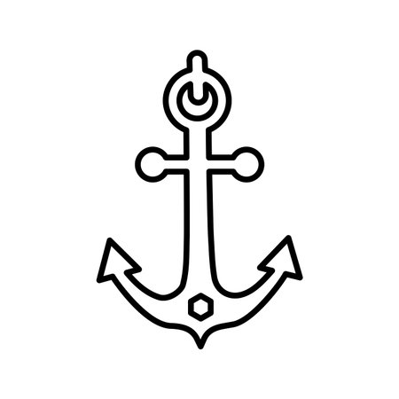 Anchor, nautical, ship icon. Outline vector