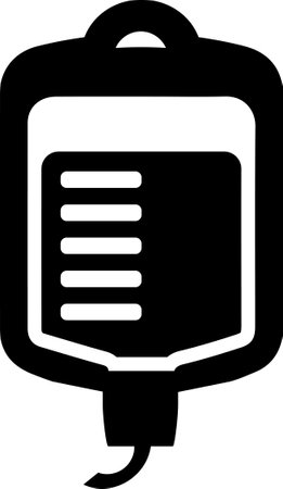 Bag, blood, saline, transfusion icon. Black vector graphics.のイラスト素材