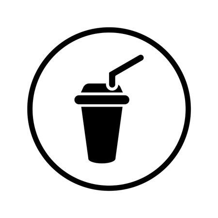 Beverage, coffee, cup icon. Black vector illustration.のイラスト素材
