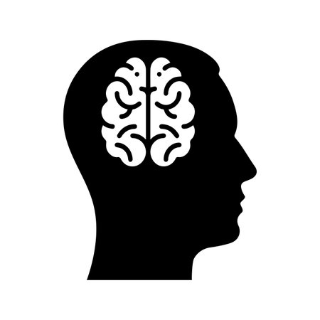Brain, head, mind, creativity icon. Black vector designのイラスト素材