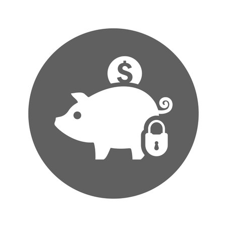 Bank security, money, protection icon. Rounded vector designのイラスト素材