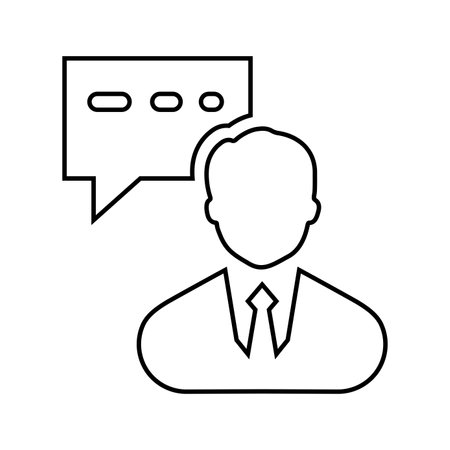 Business talk, consultant icon. Outline vector graphics.のイラスト素材