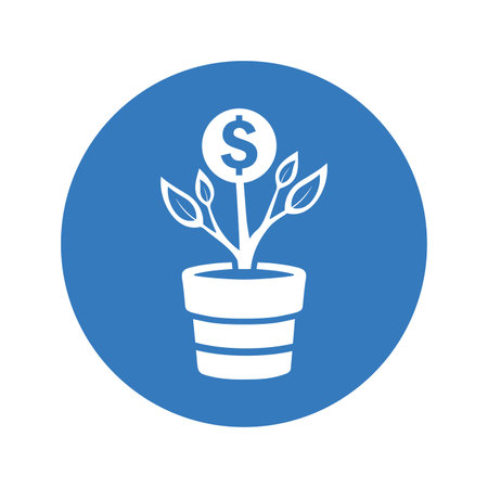 Business, growth, marketing icon. Rounded vector designのイラスト素材