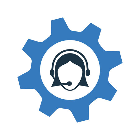 Call center, Customer support, helpline icon. Simple editable vector graphics.のイラスト素材