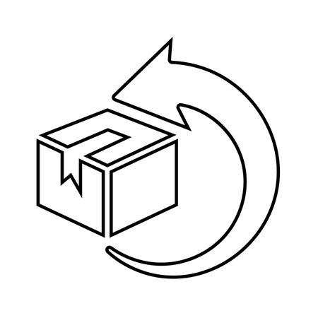 Box, delivery return icon. Outline vectorのイラスト素材