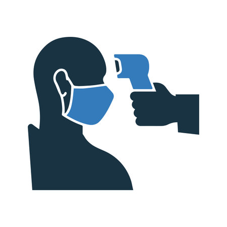 Corona symptoms, fever, flu, symbols icon. Simple editable vector graphics.のイラスト素材