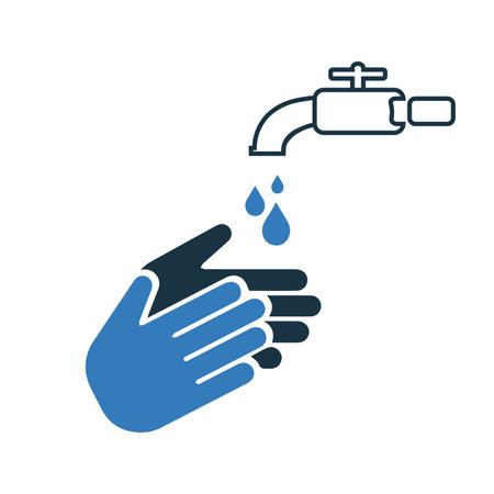 Bubble, clean, hand washing, hygiene, corona virus icon. Vector illustration.のイラスト素材